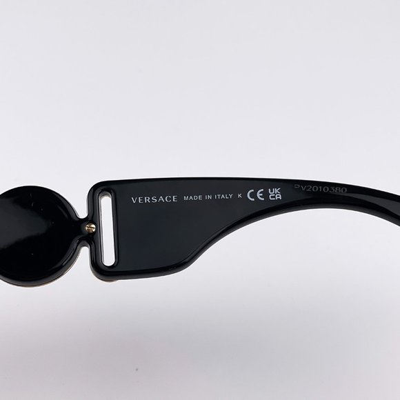 🔥 Versace VE4361 GB1/87 Sunglasses Black Gold Logo Unisex - Picture 7 of 12